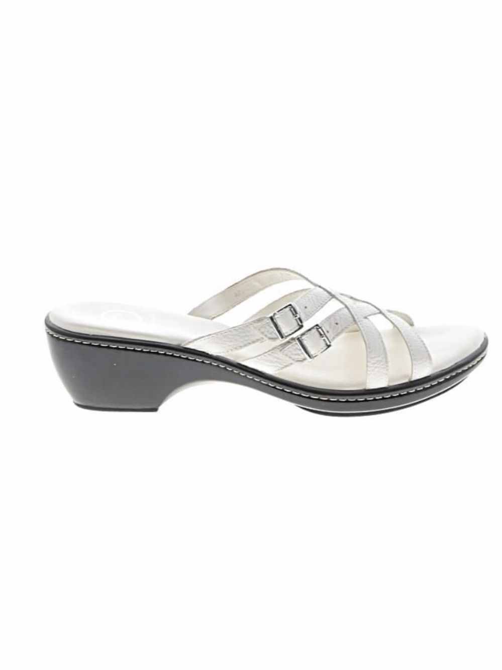 Rockport White Strappy Low Block Heel Sandals